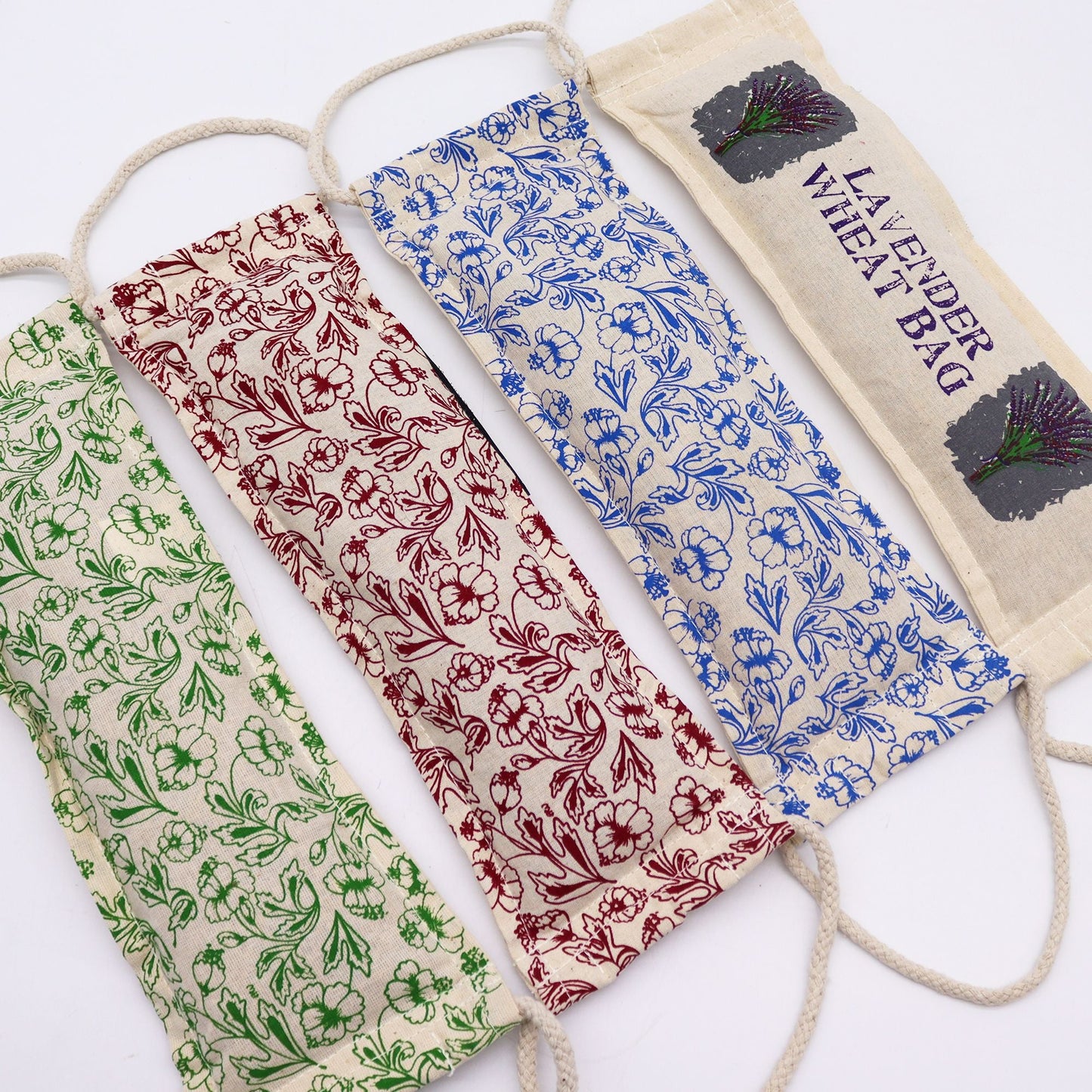 Polished Natural Cotton Wheat Bags Green 1 featuring natural patterning and unique variations - Positive Faith Hope Love