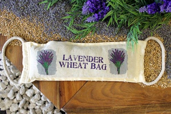 Polished Natural Cotton Wheat Bags - Lavender featuring natural patterning and unique variations - Positive Faith Hope Love
