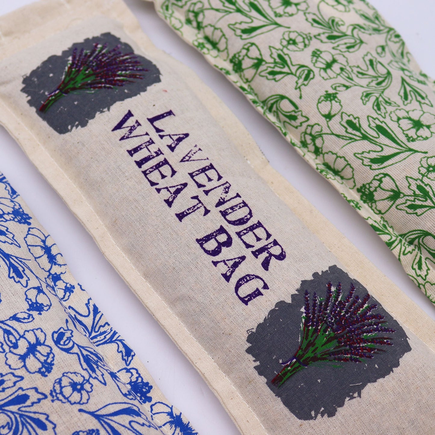 Polished Natural Cotton Wheat Bags Lavender featuring natural patterning and unique variations - Positive Faith Hope Love