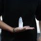 Polished Natural Selenite Tower 10 Cm featuring satin white sheen and fibrous texture - Positive Faith Hope Love