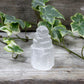Polished Natural Selenite Tower - 5 cm featuring satin white sheen and fibrous texture - Positive Faith Hope Love