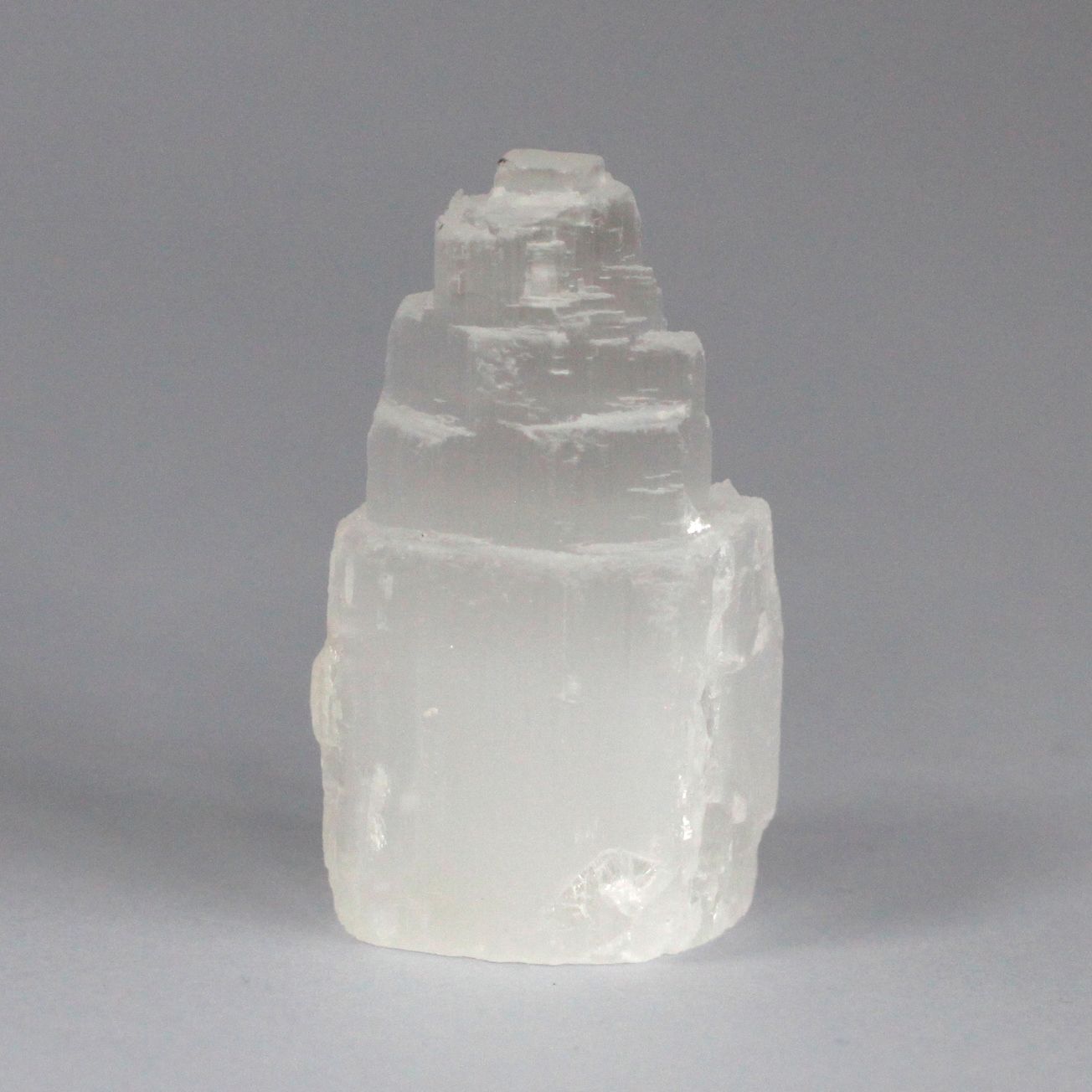 Polished Natural Selenite Tower 5 Cm featuring satin white sheen and fibrous texture - Positive Faith Hope Love