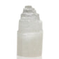 Polished Natural Selenite Tower Lamp - 15 cm featuring satin white sheen and fibrous texture - Positive Faith Hope Love