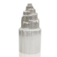 Polished Natural Selenite Tower Lamp - 20 cm featuring satin white sheen and fibrous texture - Positive Faith Hope Love