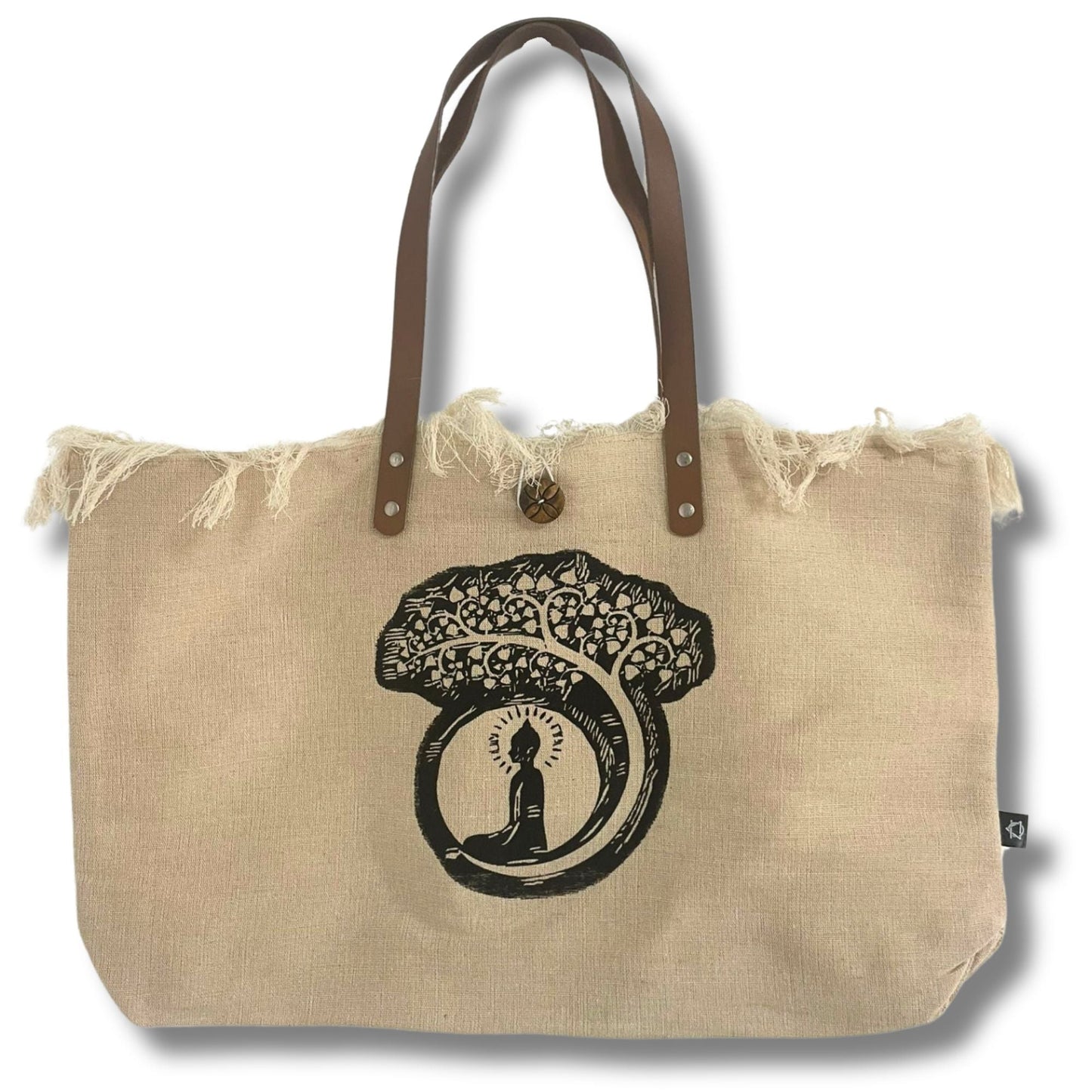 Polished Natural Tote Bag Leather Handle - Inspiration featuring natural patterning and unique variations - Positive Faith Hope Love