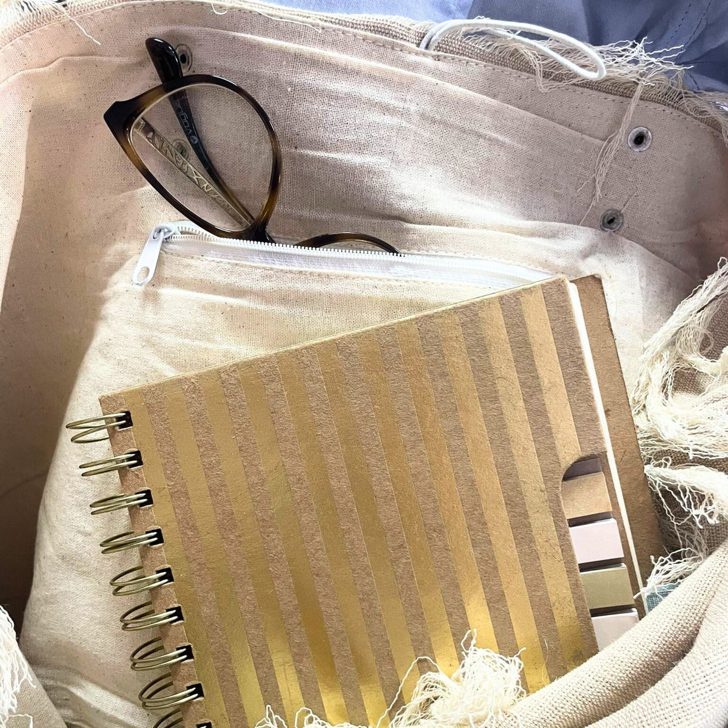 Polished Natural Tote Bag Leather Handle Mandela featuring natural patterning and unique variations - Positive Faith Hope Love