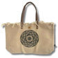 Polished Natural Tote Bag Leather Handle - Mandela featuring natural patterning and unique variations - Positive Faith Hope Love
