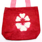 Polished Natural Tye Dye Cotton Bag 8Oz 38X42X12Cm Maroon Flower Pink Handle featuring natural patterning and unique variations - Positive Faith Hope Love