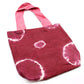 Polished Natural Tye Dye Cotton Bag 8Oz 38X42X12Cm Maroon Rings Pink Handle featuring natural patterning and unique variations - Positive Faith Hope Love