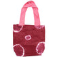 Polished Natural Tye-Dye Cotton Bag (8oz) - 38x42x12cm - Maroon Rings - Pink Handle featuring natural patterning and unique variations - Positive Faith Hope Love
