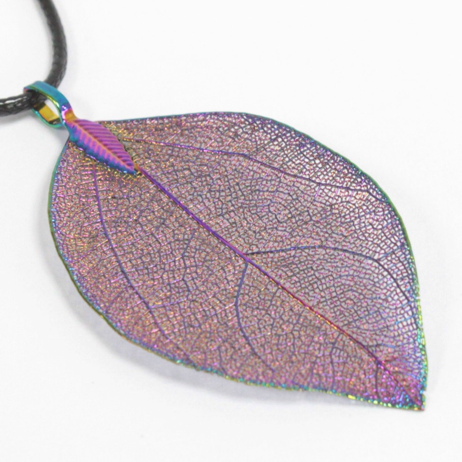 Polished Necklace - Bravery Leaf - Multicoloured featuring natural patterning and unique variations - Positive Faith Hope Love