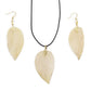 Polished Necklace & Earring Set - Bravery Leaf - Gold featuring natural patterning and unique variations - Positive Faith Hope Love