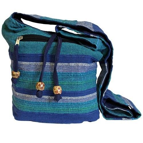 Polished Nepal Sling Bag - Blue Rivers featuring natural patterning and unique variations - Positive Faith Hope Love