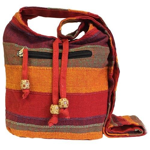 Polished Nepal Sling Bag - Sunset Reds featuring natural patterning and unique variations - Positive Faith Hope Love