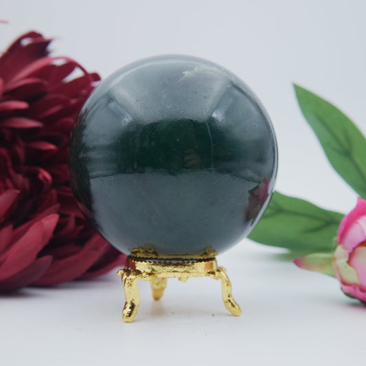 Nephrite Jade Sphere — 600 g (70 mm) - Positive Faith Hope Love