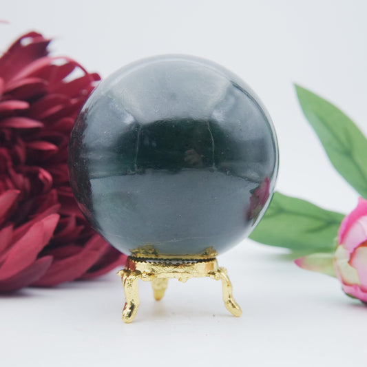 Nephrite Jade Sphere — 600 g (70 mm) - Positive Faith Hope Love