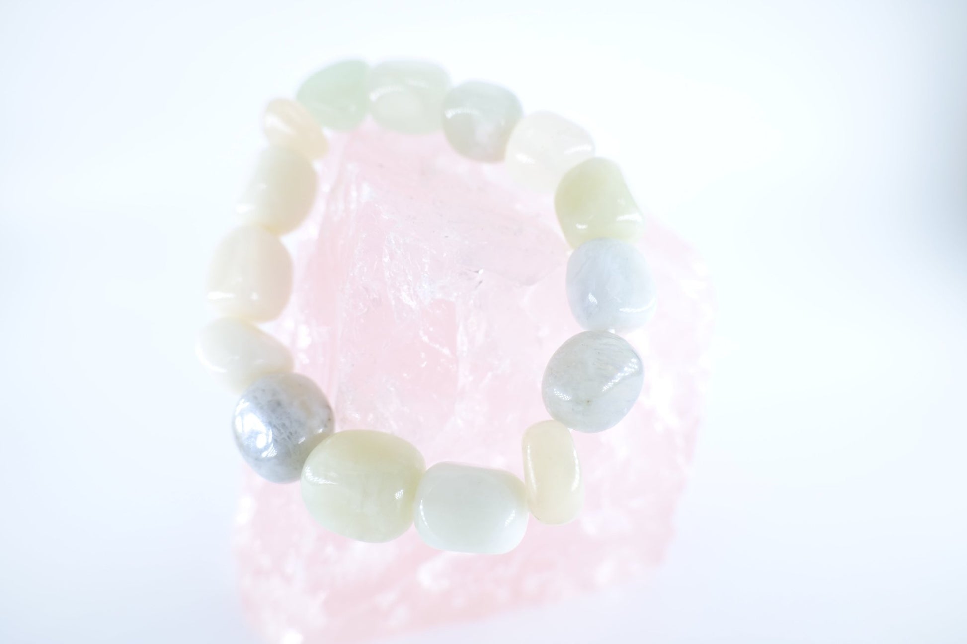 New Jade Tumblestone Bracelet - Positive Faith Hope Love