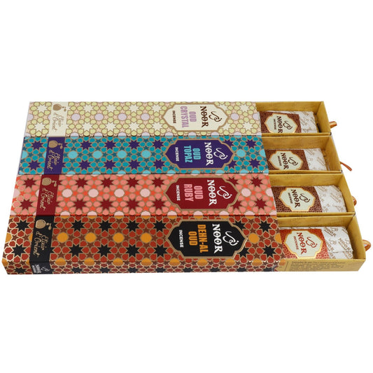 Polished Noor Oud Incense Dehn Al Oud featuring natural patterning and unique variations - Positive Faith Hope Love