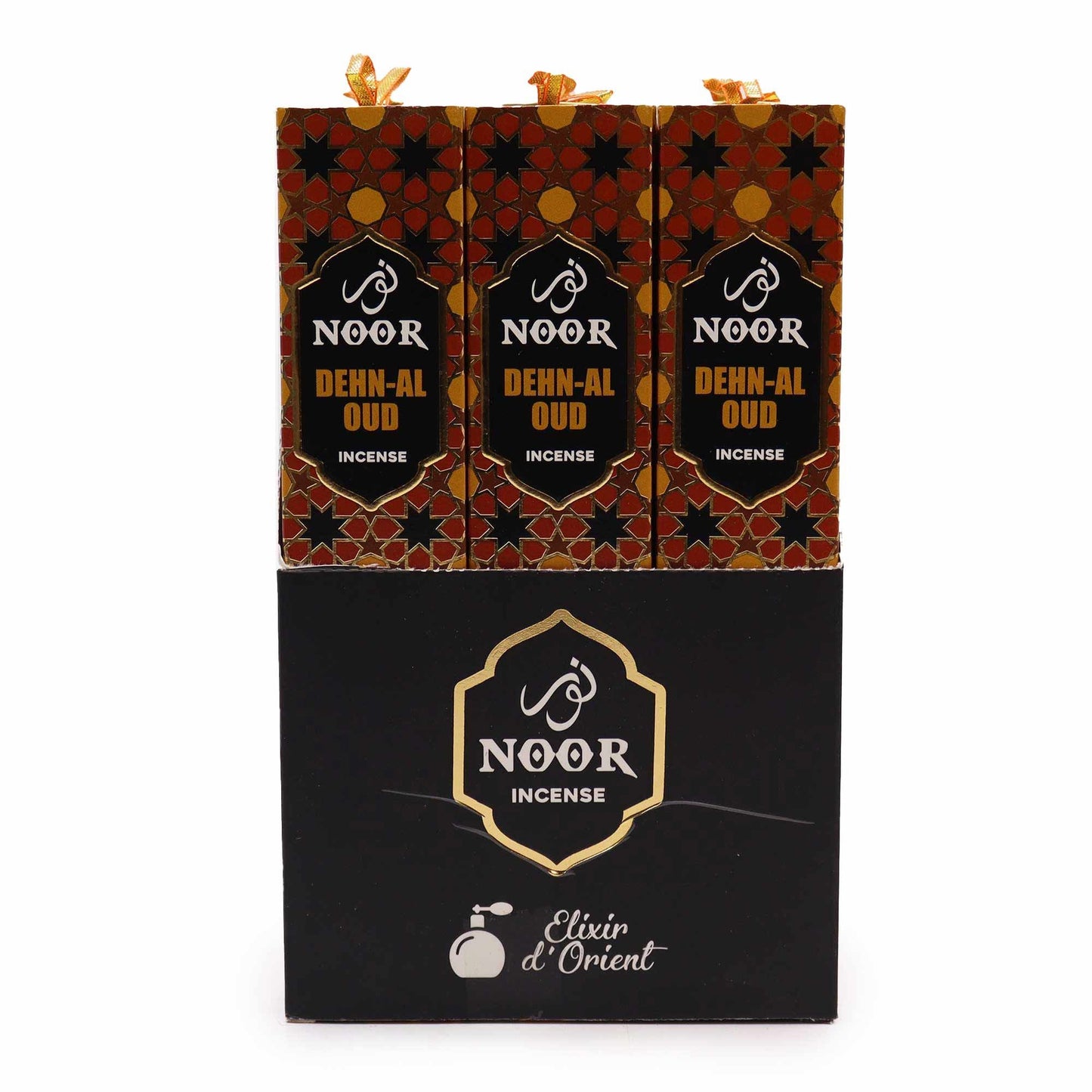 Polished Noor Oud Incense Dehn Al Oud featuring natural patterning and unique variations - Positive Faith Hope Love