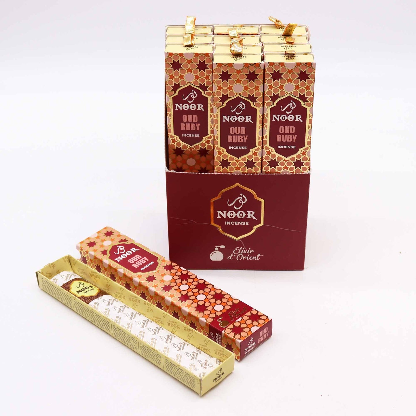 Polished Noor Oud Incense Ruby featuring natural patterning and unique variations - Positive Faith Hope Love