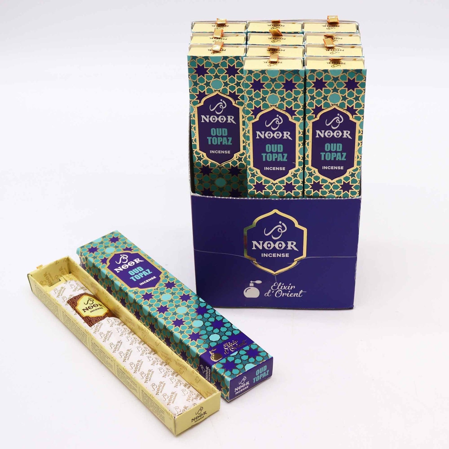 Polished Noor Oud Incense Topaz featuring natural patterning and unique variations - Positive Faith Hope Love