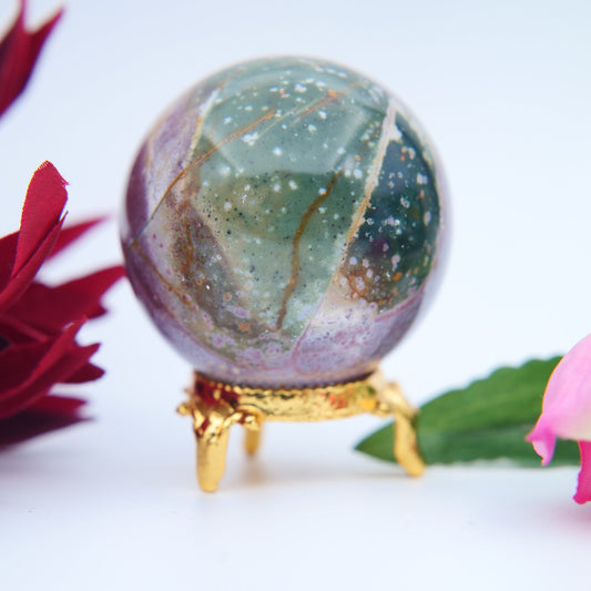 Ocean Jasper Sphere – 53 mm / 200 g - Positive Faith Hope Love