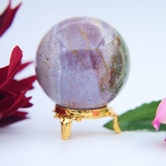 Ocean Jasper Sphere – 53 mm / 200 g - Positive Faith Hope Love