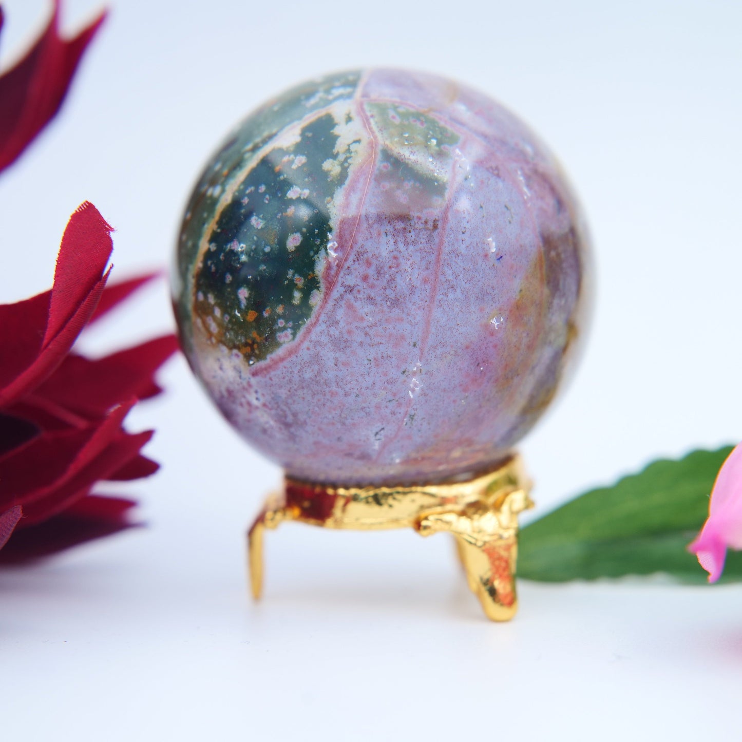 Ocean Jasper Sphere – 53 mm / 200 g - Positive Faith Hope Love