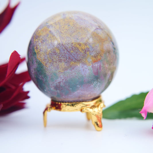 Ocean Jasper Sphere – 54 mm / 215 g - Positive Faith Hope Love