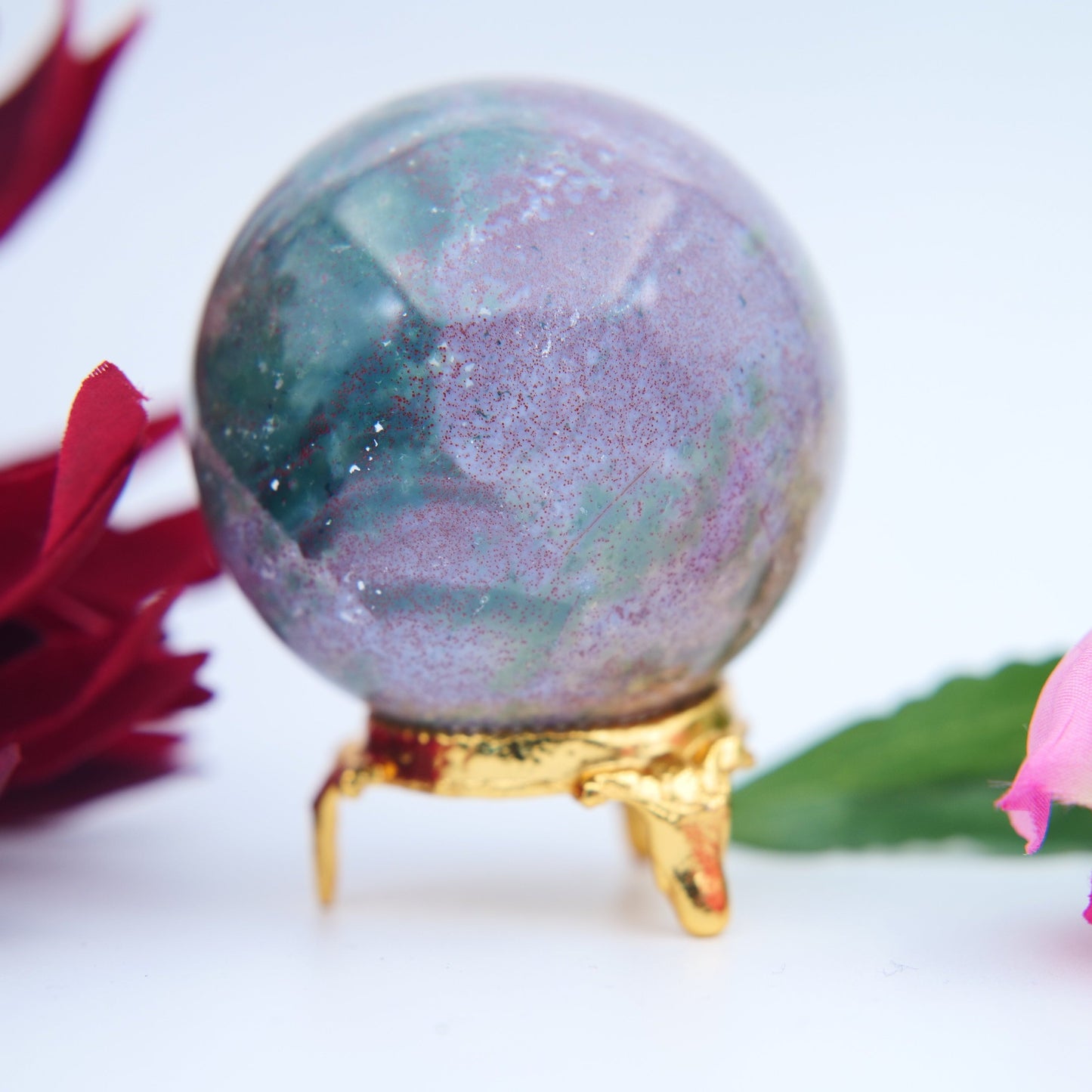 Ocean Jasper Sphere – 54 mm / 215 g - Positive Faith Hope Love