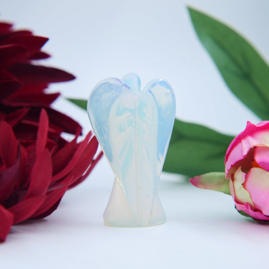 Opalite Crystal Angel — 55mm - Positive Faith Hope Love