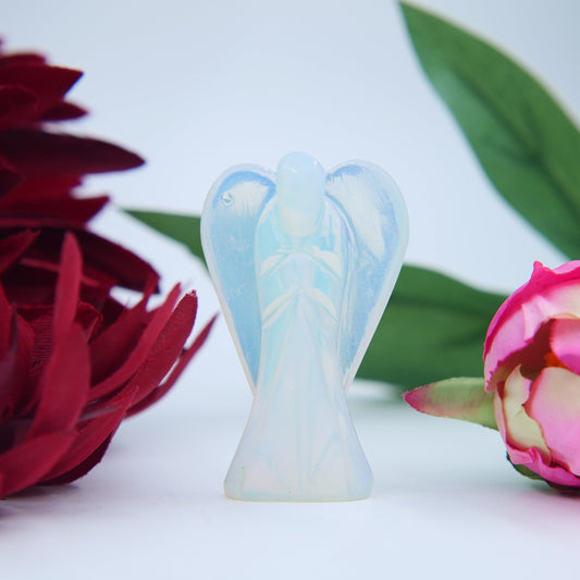 Opalite Crystal Angel — 55mm - Positive Faith Hope Love