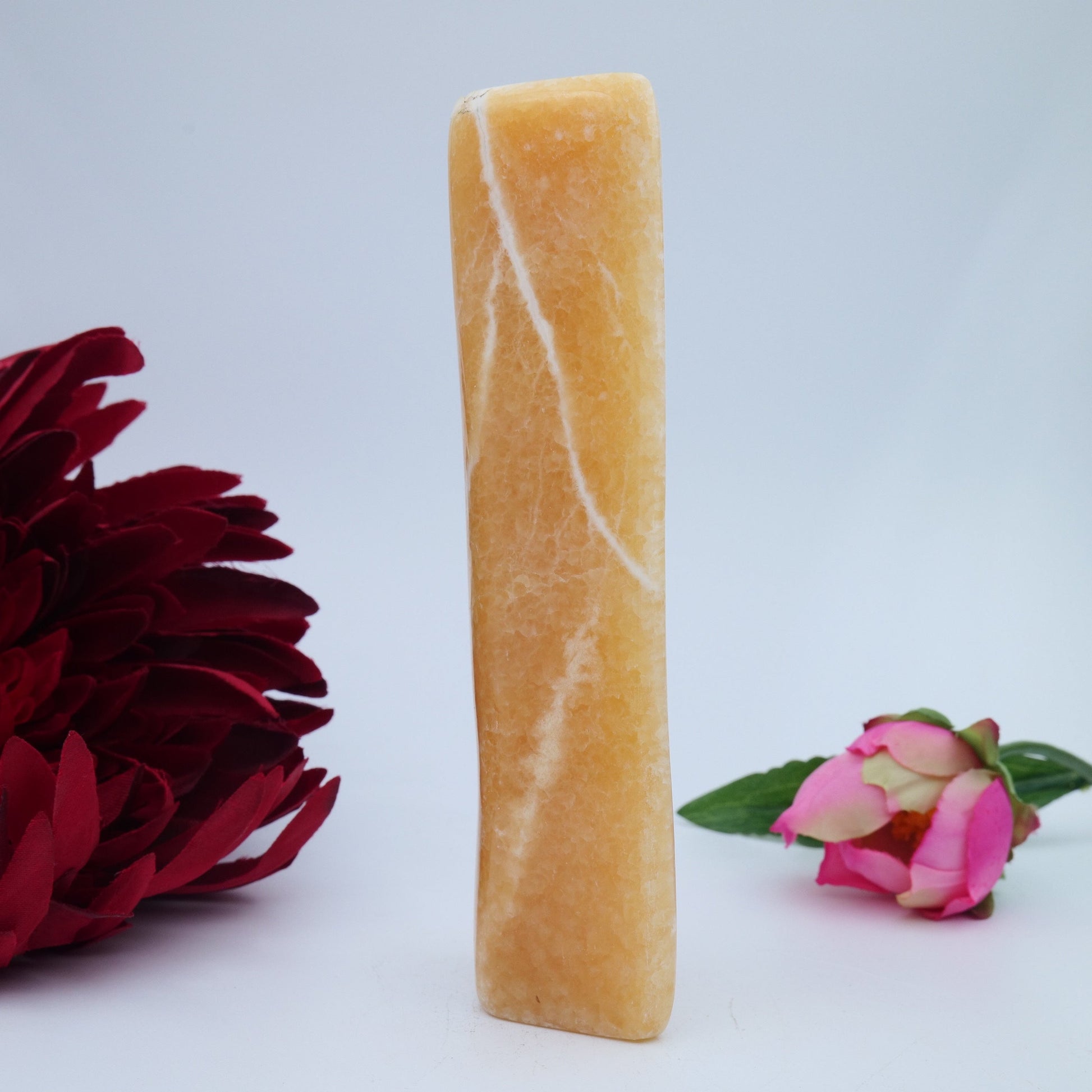 Orange Calcite Freeform — 285 g - Positive Faith Hope Love