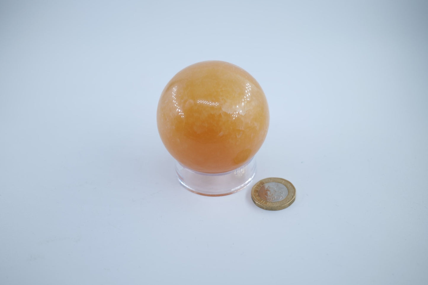 Orange Calcite Sphere 289 grams - Positive Faith Hope Love