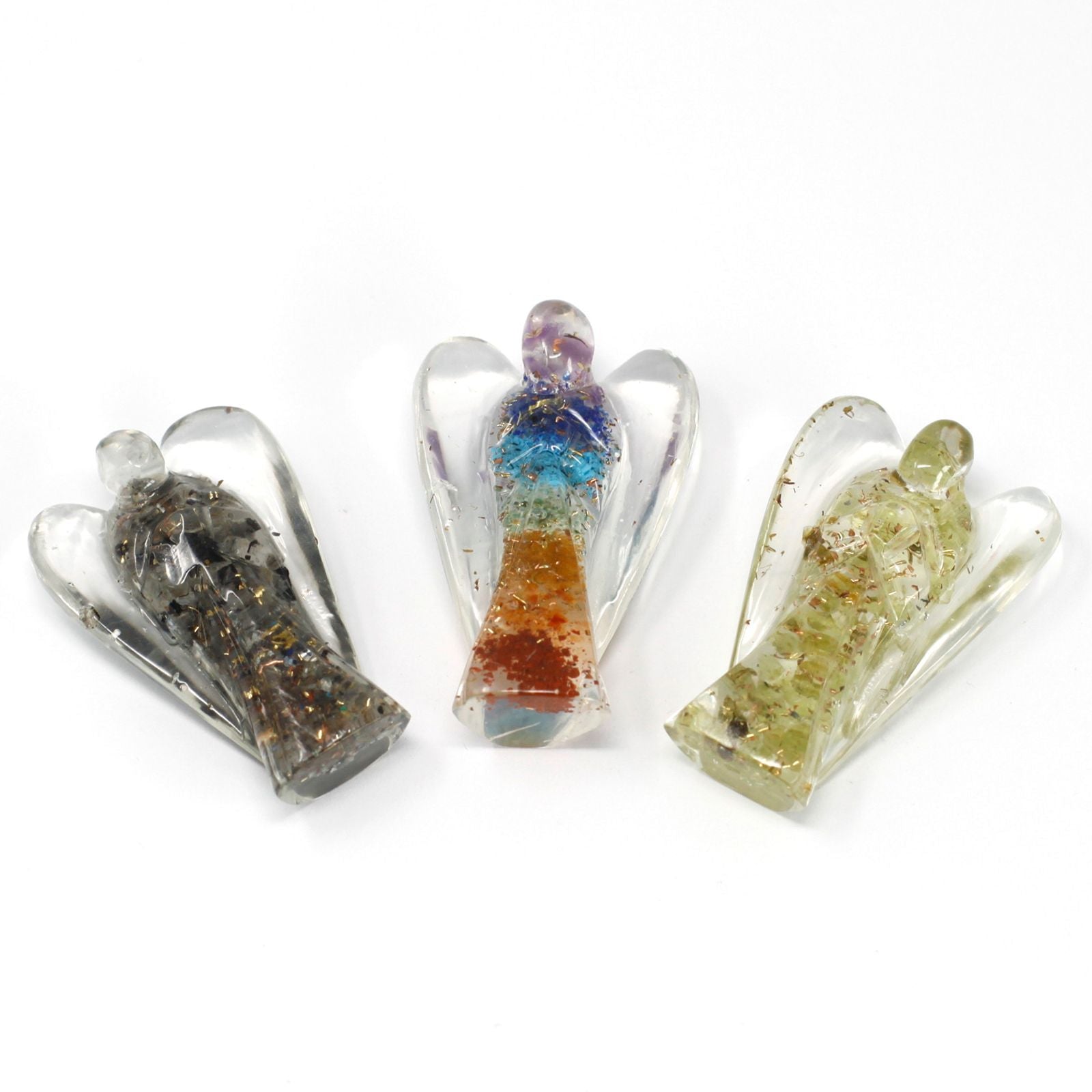 Polished Orgonite Angel 50Mm Gemchips Copper featuring natural patterning and unique variations - Positive Faith Hope Love