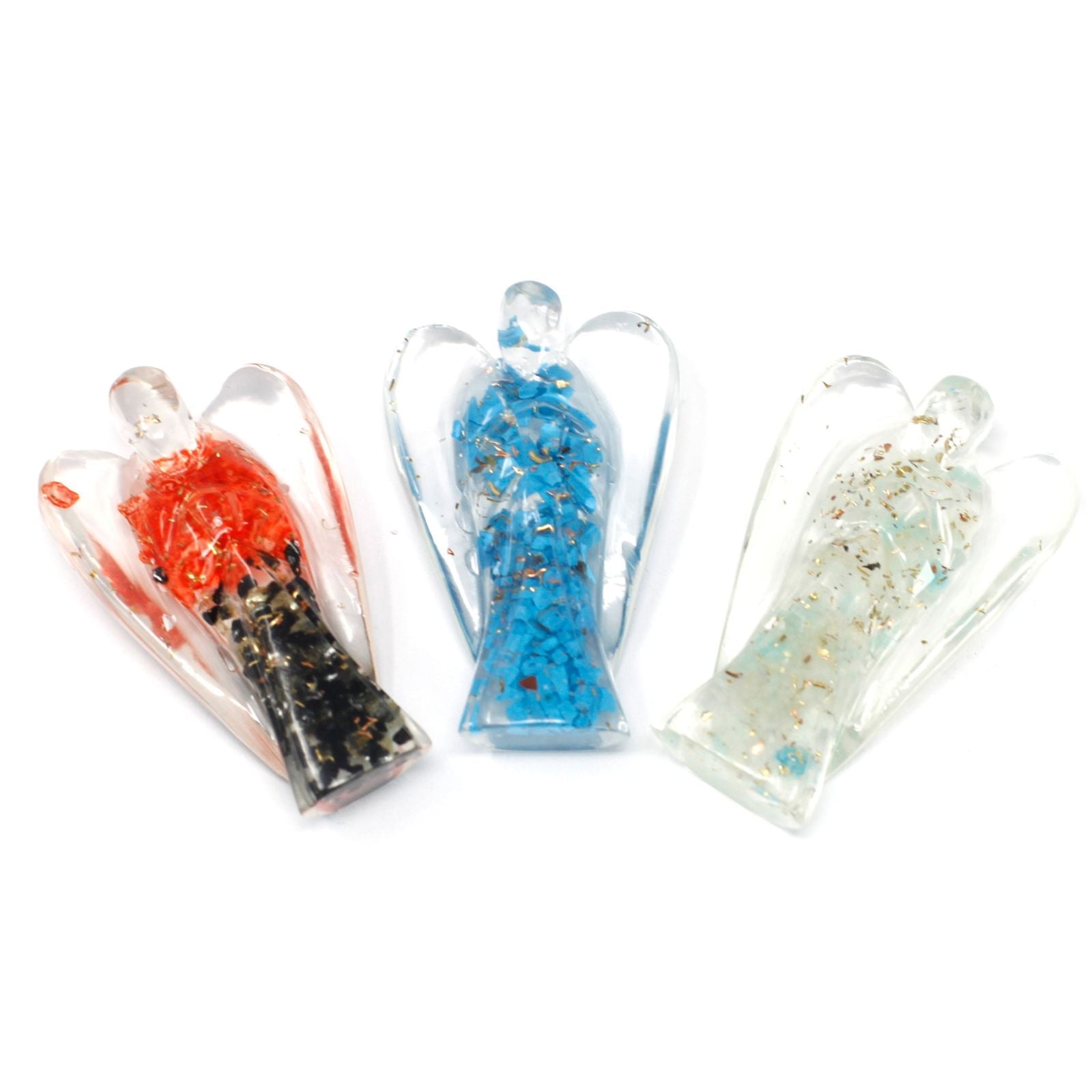 Polished Orgonite Angel 50Mm Gemchips Copper featuring natural patterning and unique variations - Positive Faith Hope Love