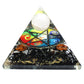 Polished Orgonite Pyramid - Midnight Pentagon - 70mm featuring natural patterning and unique variations - Positive Faith Hope Love