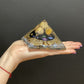 Polished Orgonite Pyramid Midnight Reiki 70Mm featuring natural patterning and unique variations - Positive Faith Hope Love
