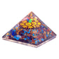 Polished Orgonite Pyramid - Om Chakra - 70 mm featuring natural patterning and unique variations - Positive Faith Hope Love