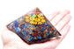 Polished Orgonite Pyramid Om Chakra 70 Mm featuring natural patterning and unique variations - Positive Faith Hope Love