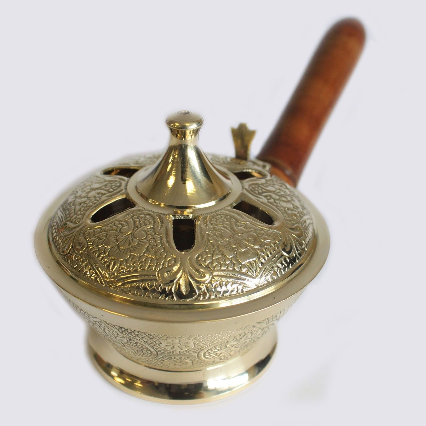 Polished Ornate Censer Incense Burner 1 featuring natural patterning and unique variations - Positive Faith Hope Love