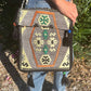 Polished Pale Grey Kilim Messenger Festival Bag featuring natural patterning and unique variations - Positive Faith Hope Love