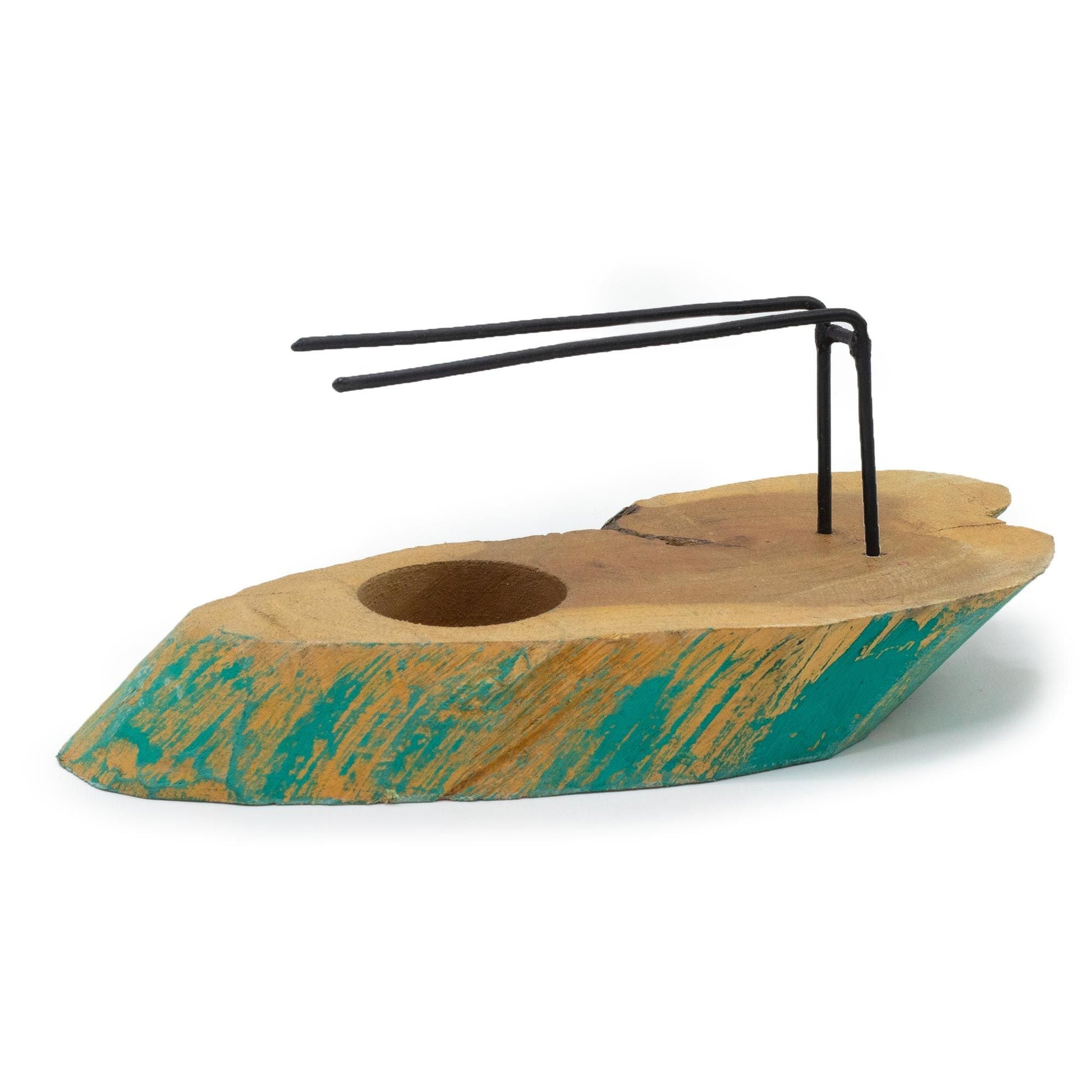 Polished Palo Santo Heater - Greenwash Gamel Wood featuring natural patterning and unique variations - Positive Faith Hope Love