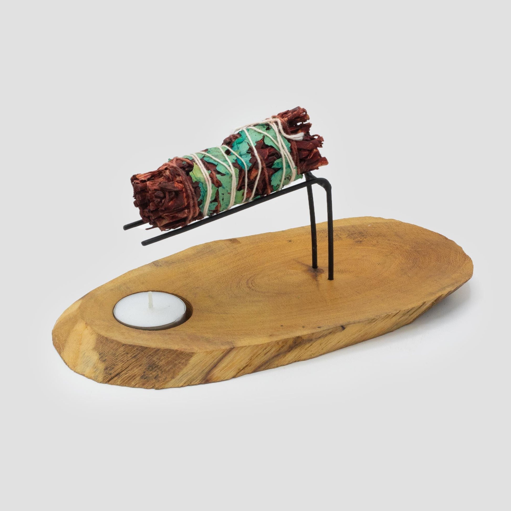 Polished Palo Santo Heater Natural Gamel Wood featuring natural patterning and unique variations - Positive Faith Hope Love