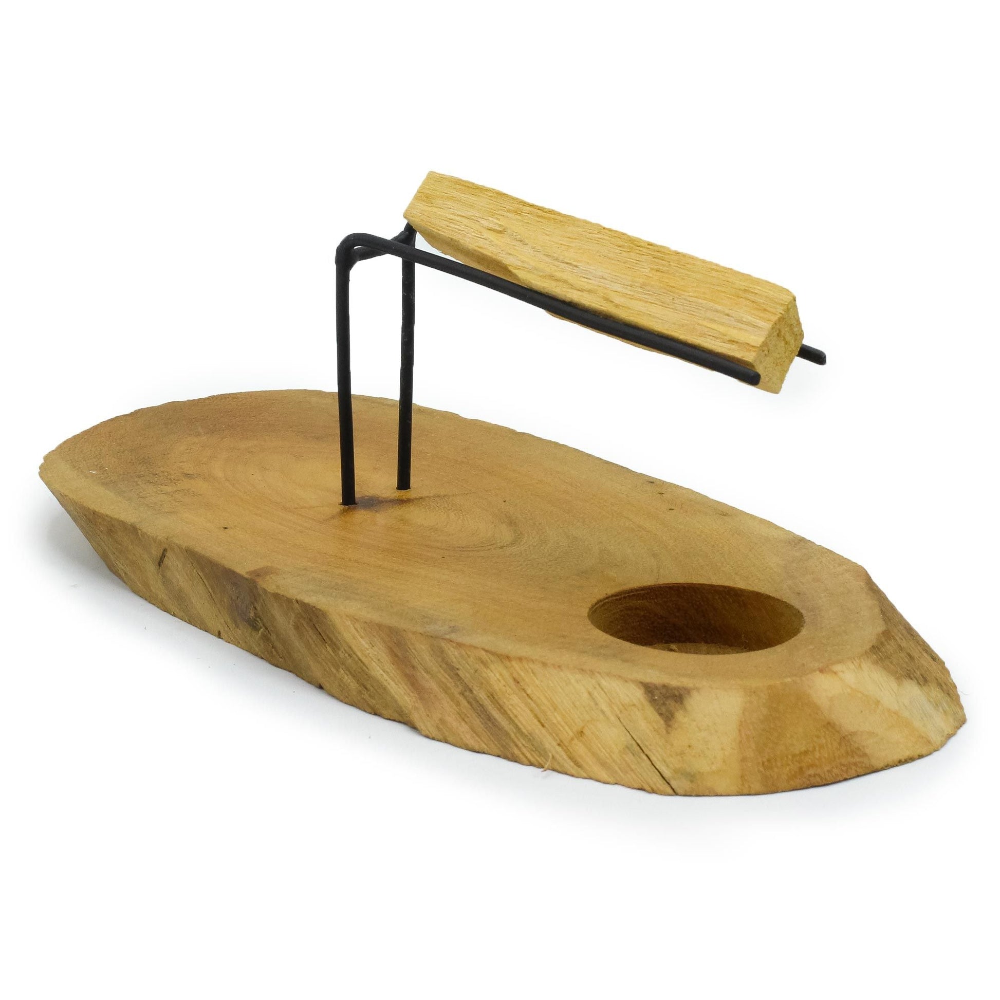 Polished Palo Santo Heater Natural Gamel Wood featuring natural patterning and unique variations - Positive Faith Hope Love