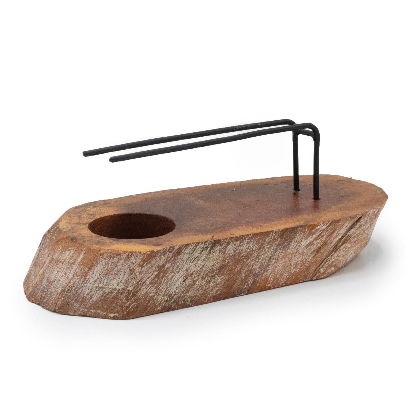 Polished Palo Santo Heater - Whitewash Gamel Wood featuring natural patterning and unique variations - Positive Faith Hope Love