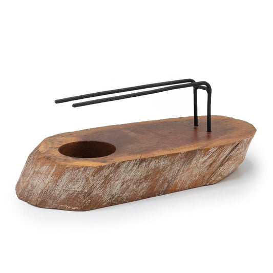 Polished Palo Santo Heater - Whitewash Gamel Wood featuring natural patterning and unique variations - Positive Faith Hope Love