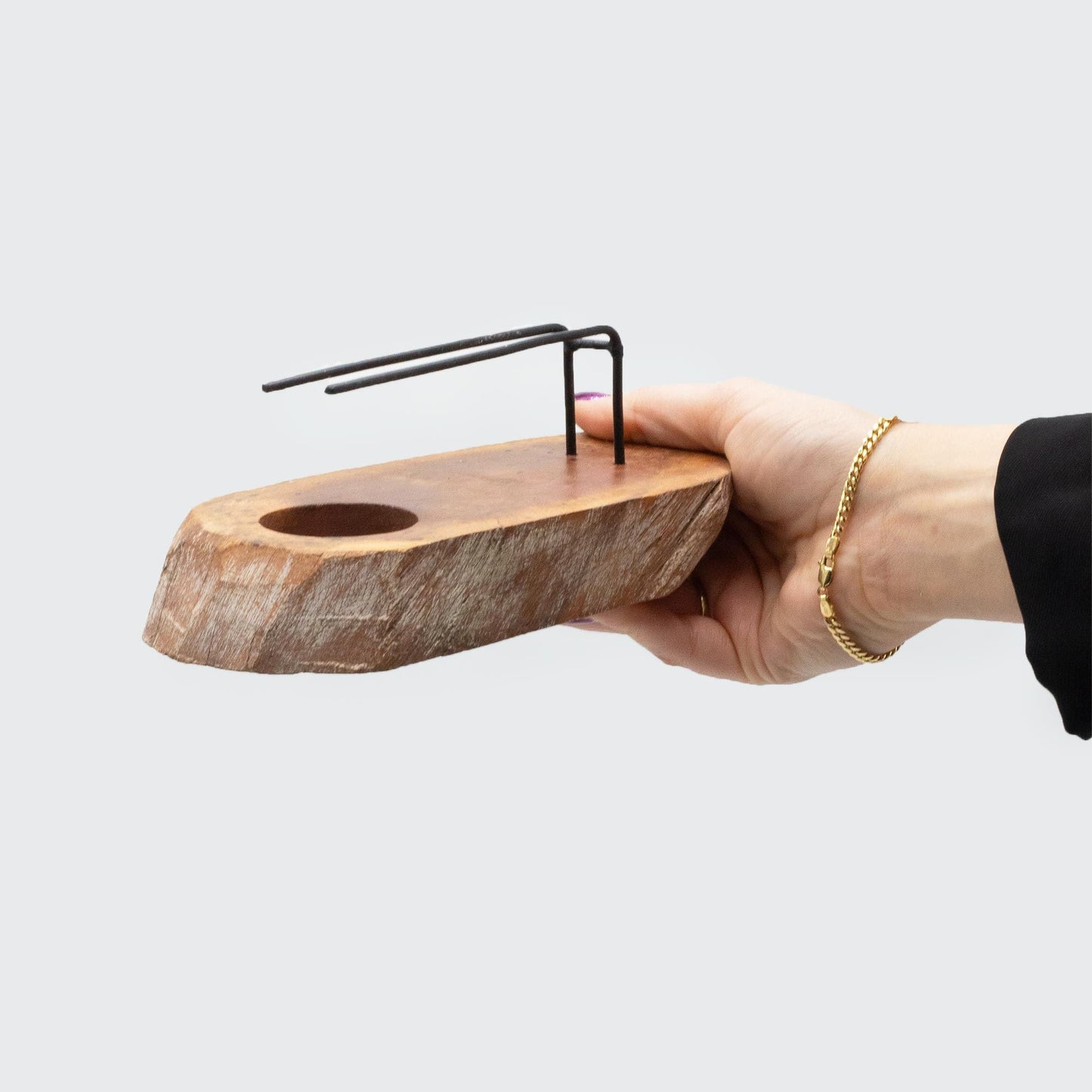 Polished Palo Santo Heater Whitewash Gamel Wood featuring natural patterning and unique variations - Positive Faith Hope Love