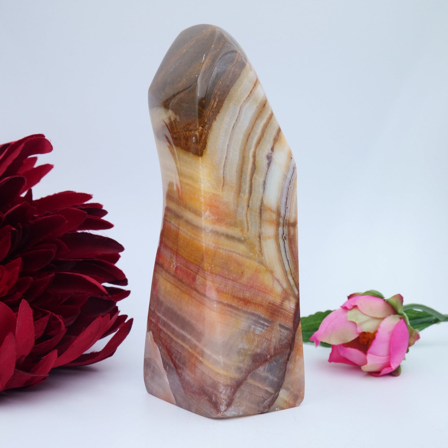 Peach Calcite Freeform — 705 g - Positive Faith Hope Love