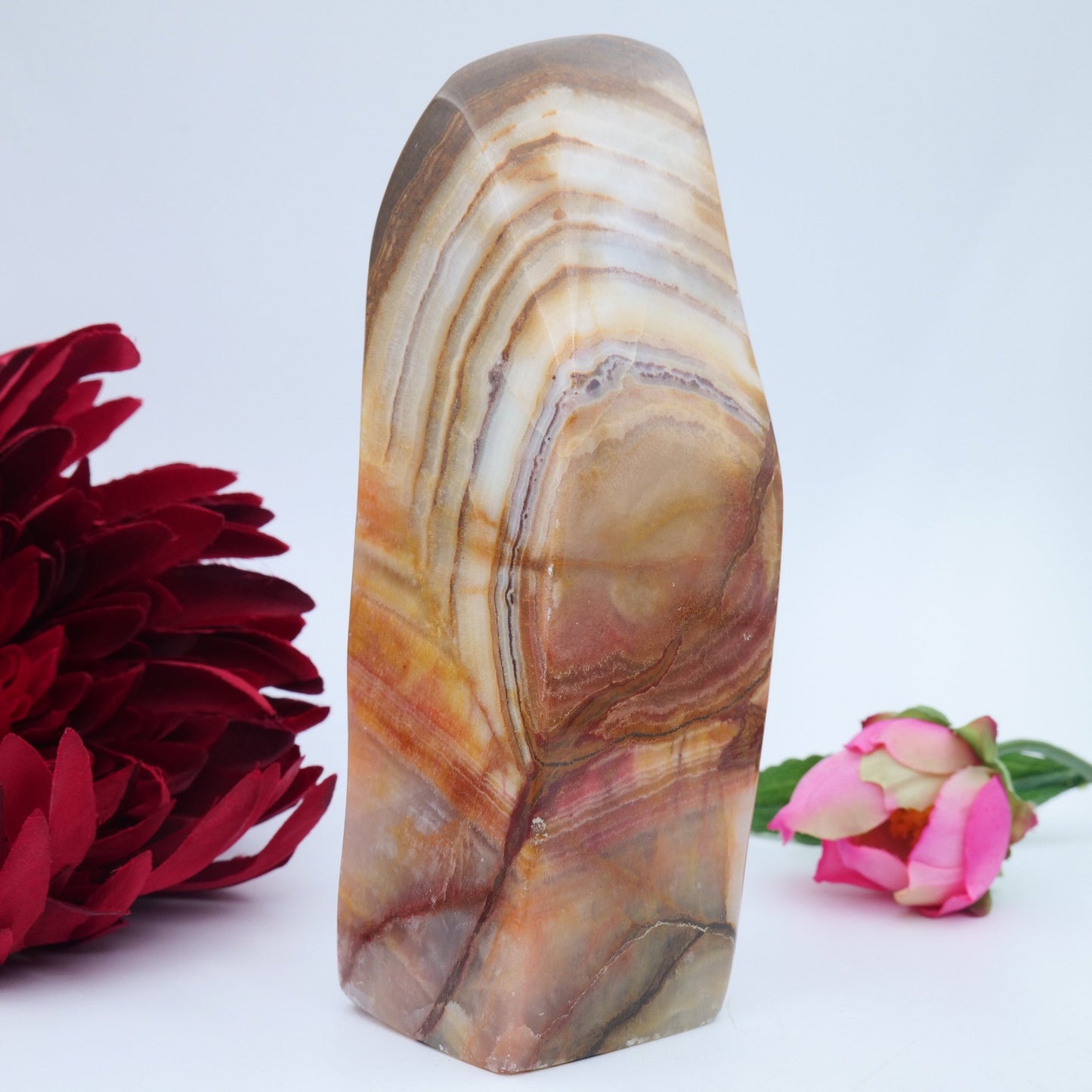 Peach Calcite Freeform — 705 g - Positive Faith Hope Love